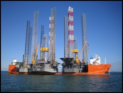 Black Marlin with a rig Black Marlin with a rig