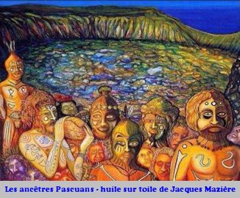 ancetres pascuan_huile sur, toile de Jacques Maziere_EDL
      Rapa Nui