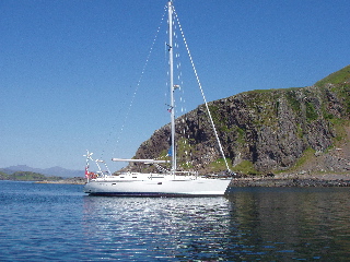 Nano at anchor in the sound at Easdale