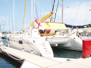 Rumpelteazer in the Shelter Bay marina