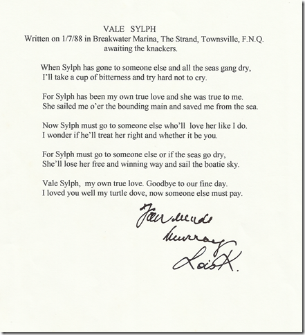 Murray Swann Poem - Vale Sylph