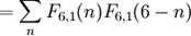 =\sum_n {F_{6,1}(n) F_{6,1}(6 - n)}\,