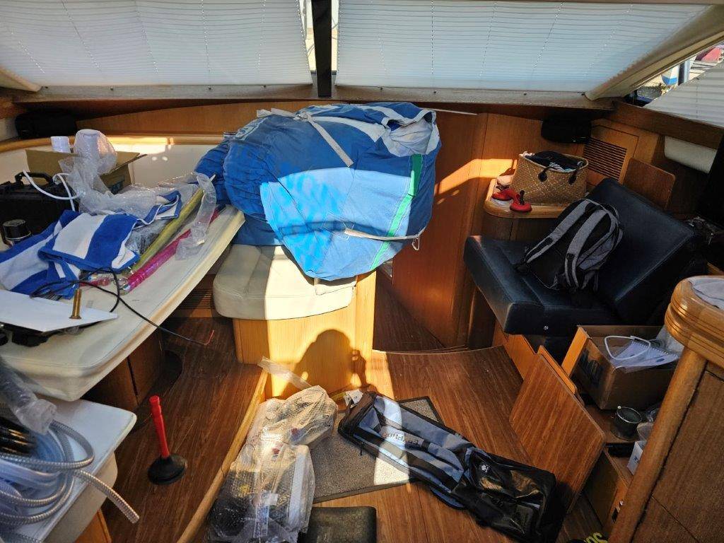 A picture containing indoor, furniture, luggage and bags, table

Description automatically generated