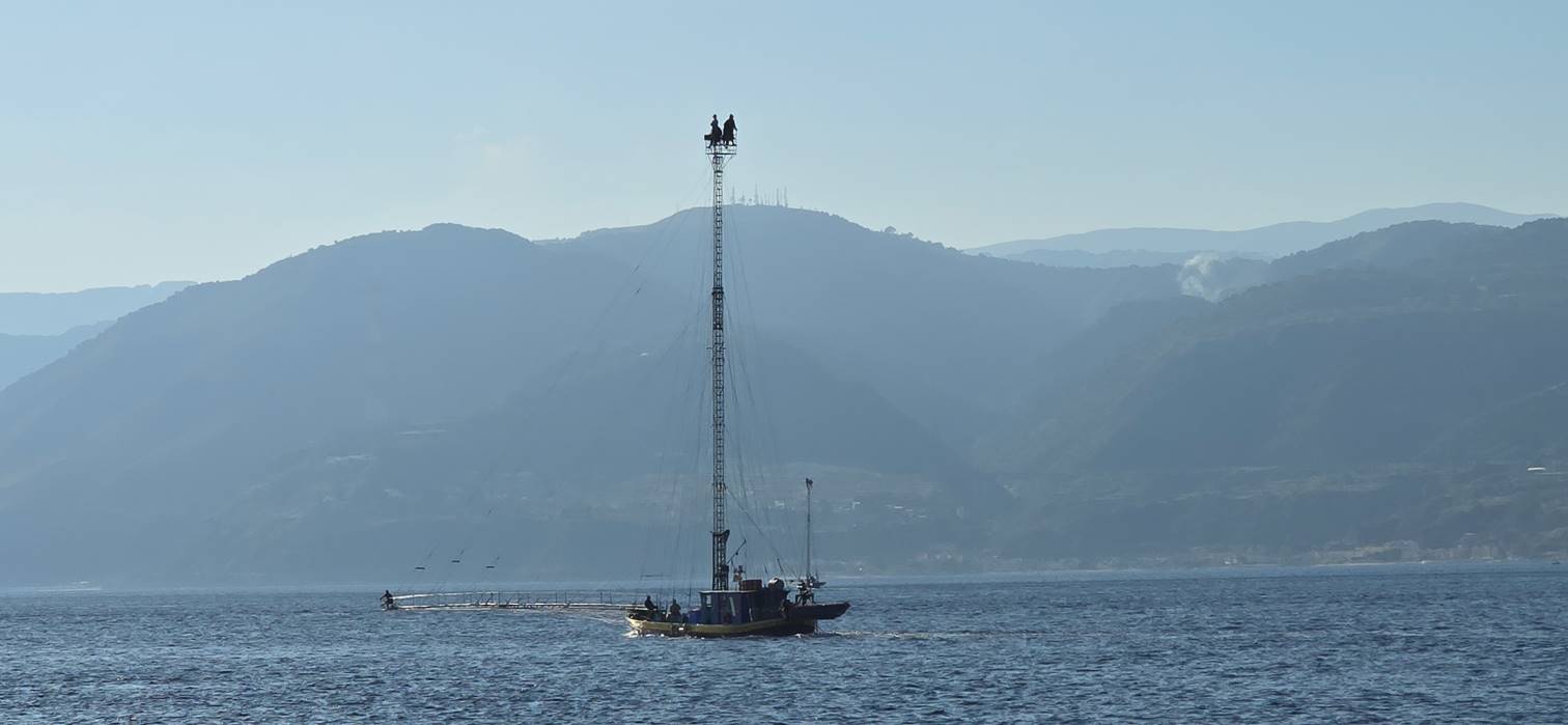 A boat in the water with a tall pole

Description automatically generated